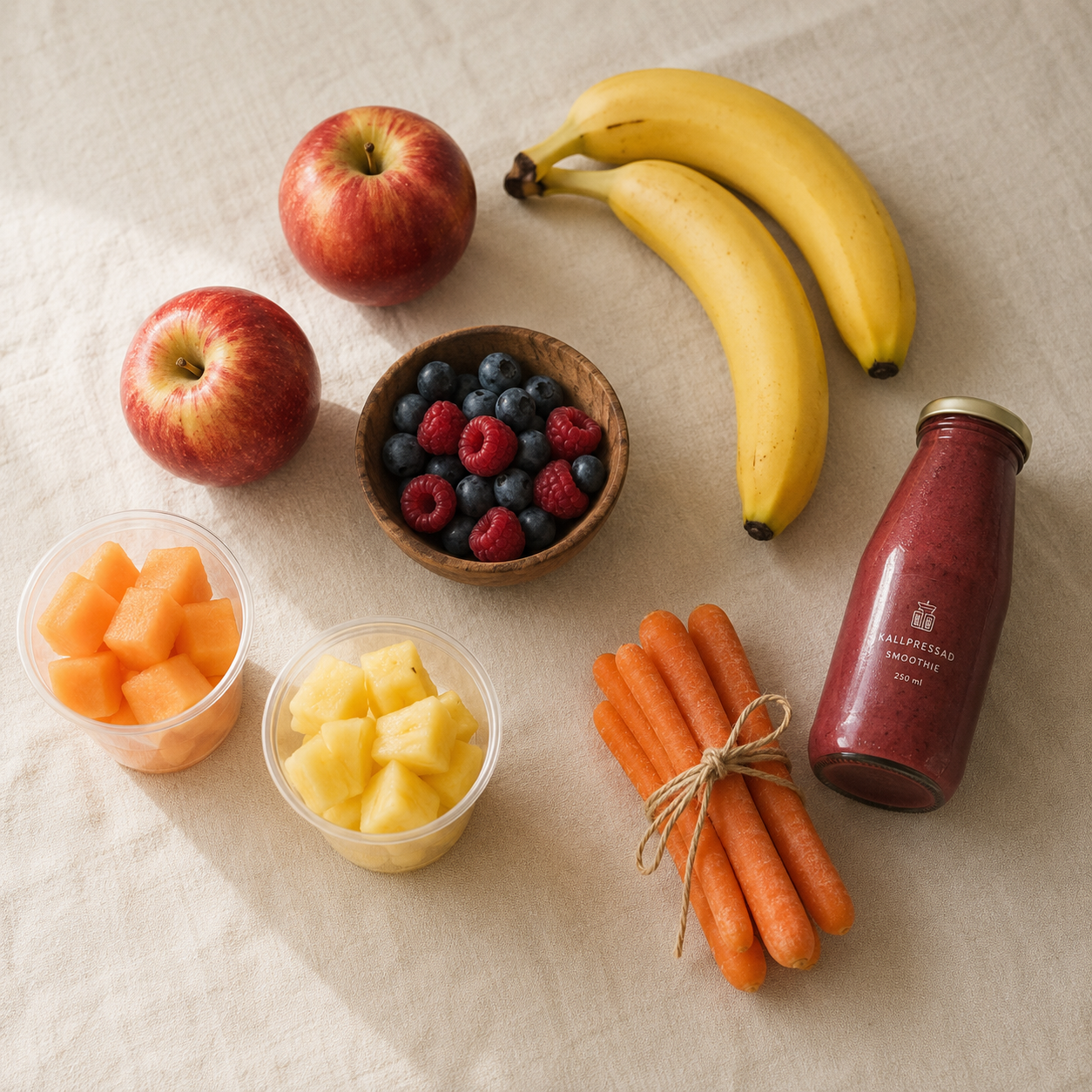 Frukt, rotfrukt och nyttig smoothie från skolautomat